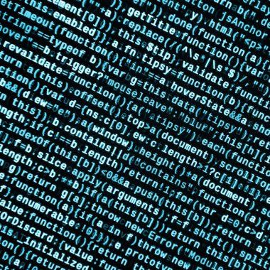 JavaScript kodu metin düzenleyicisinde. Siber kavramı kodlama. Javascript kod geliştirme web ekran. SEO kavramları daha iyi Serp için uygulama. HTML biçimlendirme dili portre. Web sitesi tasarımı