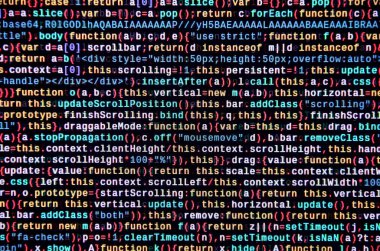 Büyük veri ve Internet şeyler trend. Bu uzman çalışma alanı. Laptop ekran portre resmi web sitesi Html kodu. Büyük veri depolama ve temsil bulut