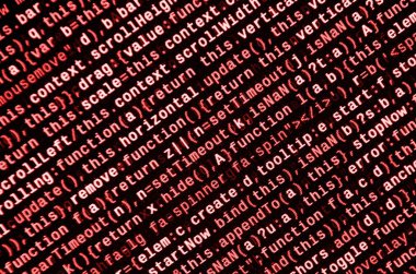 Laptop programlama kod yazma. Bilgisayar ekranında dijital ikili veri. Proje yöneticileri yeni fikir çalışır. Yazılım mühendisi iş başında. Yazılım arka plan. Modern teknoloji