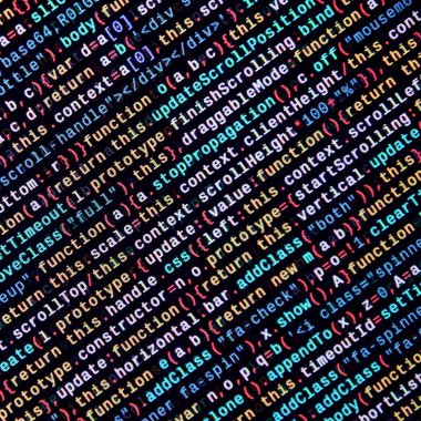 JavaScript işlevleri, değişkenleri, nesneler. İşlev kaynak kodu closeup izlemek. Bu uzman çalışma alanı. Büyük veri ve Internet şeyler trend. HTML Web sitesi yapısı. Web sitesi programlama kodu