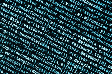 Laptop programlama kod yazma. Bilgisayar ekranında dijital ikili veri. Proje yöneticileri yeni fikir çalışır. Yazılım mühendisi iş başında. Yazılım arka plan. Modern teknoloji
