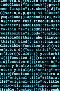 JavaScript kodu metin düzenleyicisinde. Siber kavramı kodlama. Javascript kod geliştirme web ekran. SEO kavramları daha iyi Serp için uygulama. HTML biçimlendirme dili portre. Web sitesi tasarımı