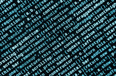 Büyük veri ve Internet şeyler trend. Bu uzman çalışma alanı. Laptop ekran portre resmi web sitesi Html kodu. Büyük veri depolama ve temsil bulut