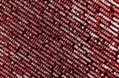 Laptop programlama kod yazma. Bilgisayar ekranında dijital ikili veri. Proje yöneticileri yeni fikir çalışır. Yazılım mühendisi iş başında. Yazılım arka plan. Modern teknoloji