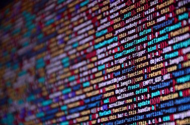 Programlama kodu bilgisayardaki yazılım geliştiricisi. Soyut bilgisayar komut dosyasının kaynak kodu. Alan, seçici odak etkisi sığ derinliği