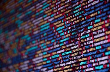 Programlama kodu bilgisayardaki yazılım geliştiricisi. Soyut bilgisayar komut dosyasının kaynak kodu. Alan, seçici odak etkisi sığ derinliği