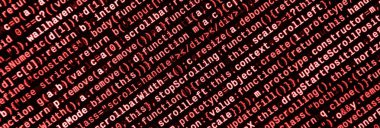 Laptop programlama kod yazma. Bilgisayar ekranında dijital ikili veri. Proje yöneticileri yeni fikir çalışır. Yazılım mühendisi iş başında. Yazılım arka plan. Modern teknoloji