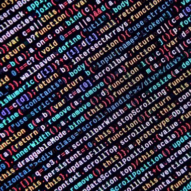 JavaScript işlevleri, değişkenleri, nesneler. İşlev kaynak kodu closeup izlemek. Bu uzman çalışma alanı. Büyük veri ve Internet şeyler trend. HTML Web sitesi yapısı. Web sitesi programlama kodu