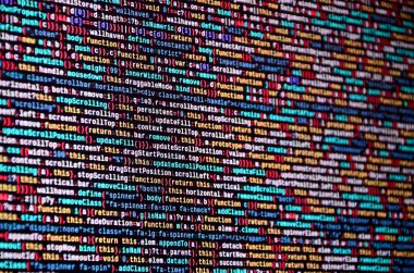 Programlama kodu bilgisayardaki yazılım geliştiricisi. Soyut bilgisayar komut dosyasının kaynak kodu. Alan, seçici odak etkisi sığ derinliği