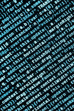 JavaScript işlevleri, değişkenleri, nesneler. İşlev kaynak kodu closeup izlemek. Bu uzman çalışma alanı. Büyük veri ve Internet şeyler trend. HTML Web sitesi yapısı. Web sitesi programlama kodu