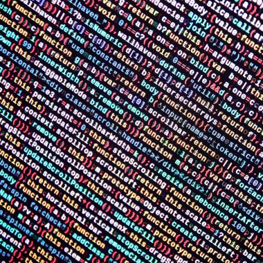 JavaScript işlevleri, değişkenleri, nesneler. İşlev kaynak kodu closeup izlemek. Bu uzman çalışma alanı. Büyük veri ve Internet şeyler trend. HTML Web sitesi yapısı. Web sitesi programlama kodu