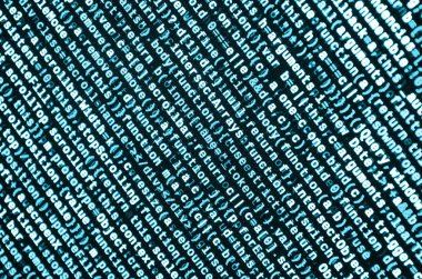 JavaScript kodu metin düzenleyicisinde. Siber kavramı kodlama. Javascript kod geliştirme web ekran. SEO kavramları daha iyi Serp için uygulama. HTML biçimlendirme dili portre. Web sitesi tasarımı