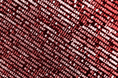 JavaScript işlevleri, değişkenleri, nesneler. İşlev kaynak kodu closeup izlemek. Bu uzman çalışma alanı. Büyük veri ve Internet şeyler trend. HTML Web sitesi yapısı. Web sitesi programlama kodu