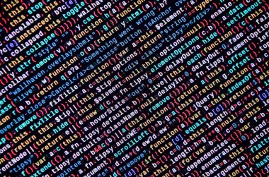 Büyük veri ve Internet şeyler trend. Bu uzman çalışma alanı. Laptop ekran portre resmi web sitesi Html kodu. Büyük veri depolama ve temsil bulut