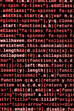 Bilgisayar programı önizleme. Programlama kodu yazmak. Bilgi teknoloji sitesi kodlama standartları web tasarımı Modern teknik Css, Javascript ve Html kullanım için. Teknolojik altyapı soyut