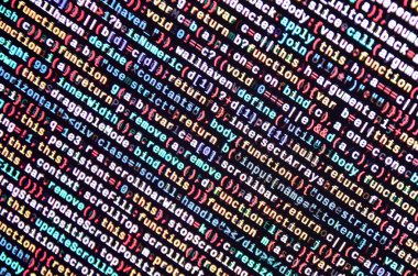 JavaScript işlevleri, değişkenleri, nesneler. İşlev kaynak kodu closeup izlemek. Bu uzman çalışma alanı. Büyük veri ve Internet şeyler trend. HTML Web sitesi yapısı. Web sitesi programlama kodu