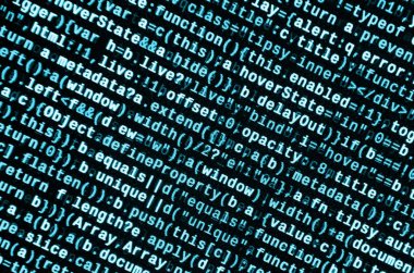 Büyük veri ve Internet şeyler trend. Bu uzman çalışma alanı. Laptop ekran portre resmi web sitesi Html kodu. Büyük veri depolama ve temsil bulut