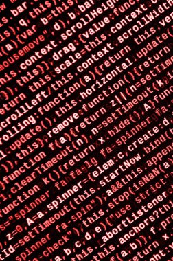 Bilgisayar programı önizleme. Programlama kodu yazmak. Bilgi teknoloji sitesi kodlama standartları web tasarımı Modern teknik Css, Javascript ve Html kullanım için. Teknolojik altyapı soyut