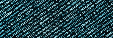 JavaScript kodu metin düzenleyicisinde. Siber kavramı kodlama. Javascript kod geliştirme web ekran. SEO kavramları daha iyi Serp için uygulama. HTML biçimlendirme dili portre. Web sitesi tasarımı