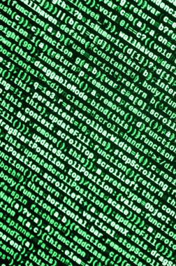Büyük veri ve Internet şeyler trend. Bu uzman çalışma alanı. Laptop ekran portre resmi web sitesi Html kodu. Büyük veri depolama ve temsil bulut