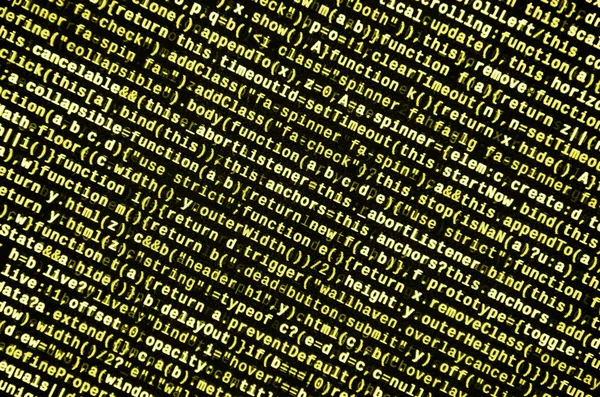 Javascript-Code im Texteditor. Codierung Cyberspace-Konzept. Bildschirm der Web-Entwicklung Javascript-Code. Umsetzung von SEO-Konzepten für eine bessere Schlange. HTML Markup Sprache Nahaufnahme. Website-Design — Stockbild Javascript Code Texteditor Codierung Cyberspace Konzept Bildschirm Der Web Entwicklung — Stockfoto