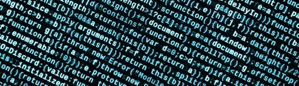 Javascript Code Text Editor Coding Cyberspace Concept Screen Web Developing — Stock Photo, Image