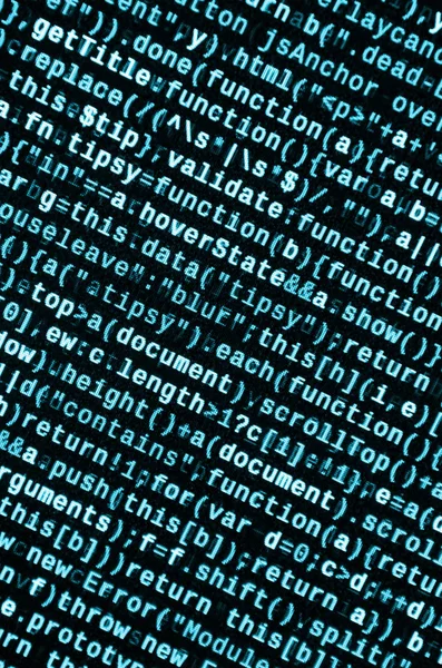 Funciones Javascript Variables Objetos Supervisar Primer Plano Del Código Fuente — Foto de Stock