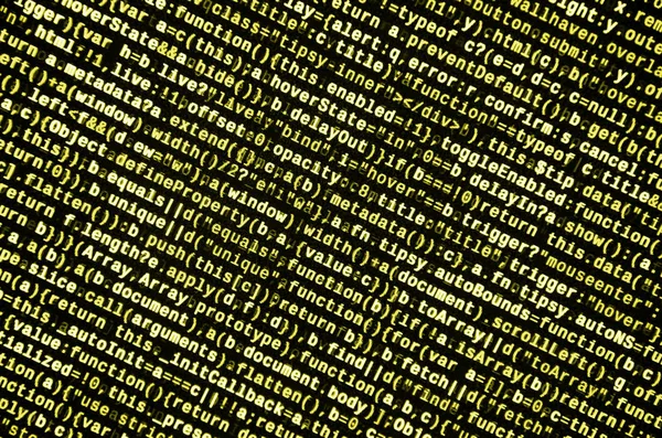 Funciones Javascript Variables Objetos Supervisar Primer Plano Del Código Fuente — Foto de Stock