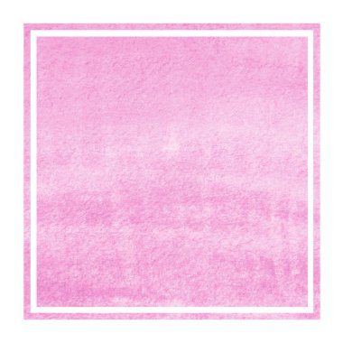 Pembe el suluboya dikdörtgen çerçeve arka plan doku lekeleri ile çekilmiş. Modern tasarım öğesi