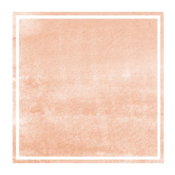 Pomarańczowy Ręcznie Rysowane Tekstury Tła Akwarela Prostokątnej Ramce Plamy Element — Zdjęcie stockowe