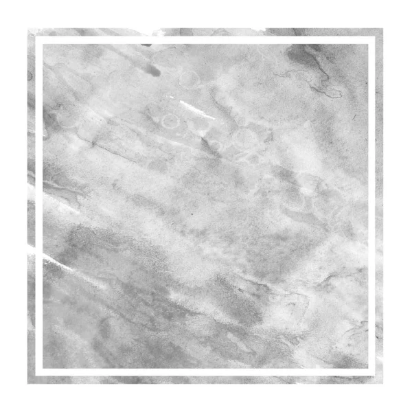 Monochrome Hand Drawn Watercolor Rectangular Frame Background Texture Stains Modern — Stock Photo, Image