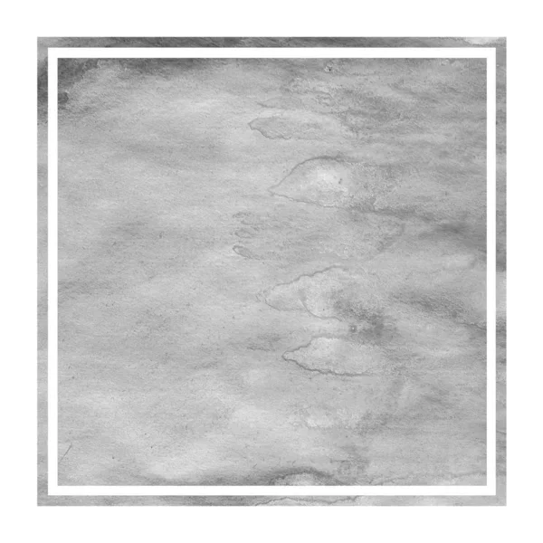 モノクロの手描き水彩の長方形フレーム背景テクスチャの汚れに モダンなデザイン要素 — ストック写真
