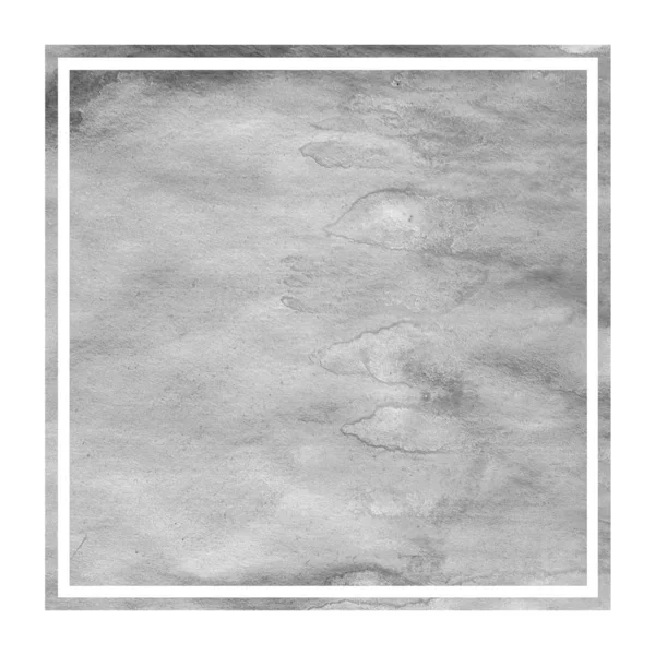 Monocromo Dibujado Mano Acuarela Rectangular Marco Fondo Textura Con Manchas — Foto de Stock