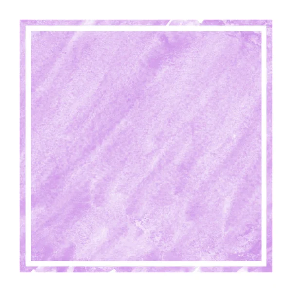 紫の手描き水彩の長方形フレーム背景テクスチャの汚れに モダンなデザイン要素 — ストック写真