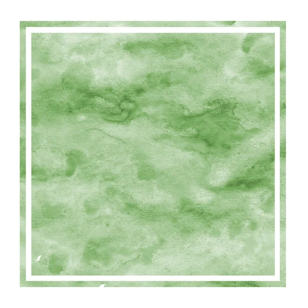 Vert Foncé Dessiné Main Aquarelle Cadre Rectangulaire Texture Fond Avec — Photo