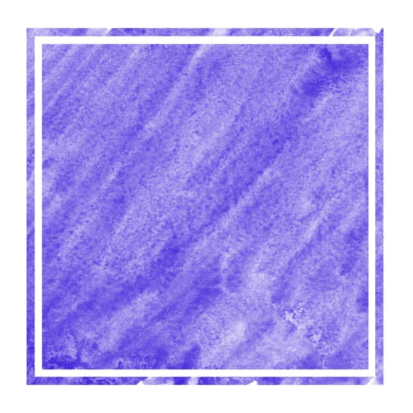 Violeta Dibujado Mano Acuarela Marco Rectangular Textura Fondo Con Manchas —  Fotos de Stock