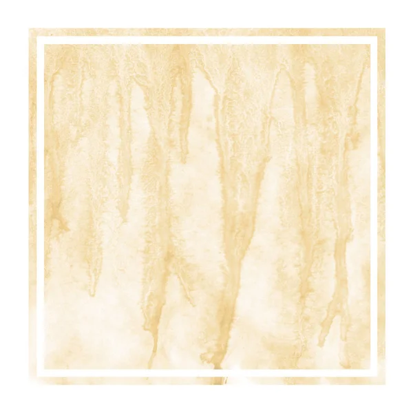 Light Orange Hand Drawn Watercolor Rectangular Frame Background Texture Stains — Stock Photo, Image