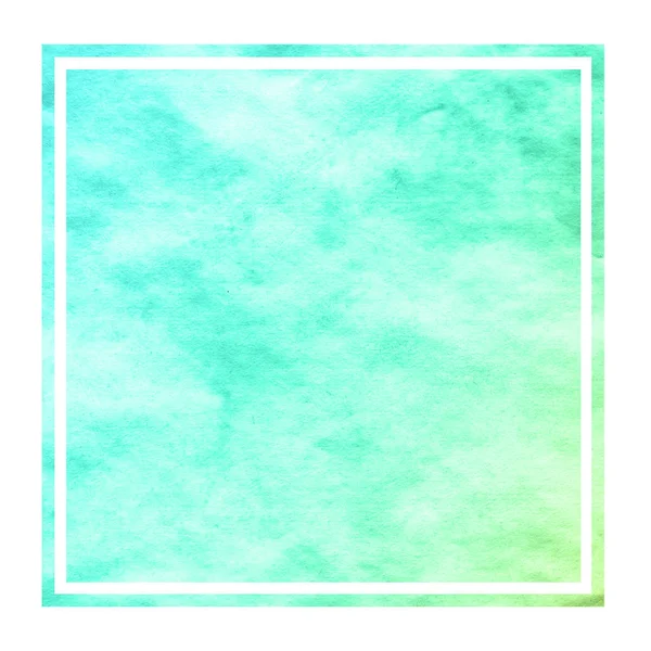 Turquoise Hand Getrokken Textuur Van Achtergrond Van Het Aquarel Rechthoekig — Stockfoto
