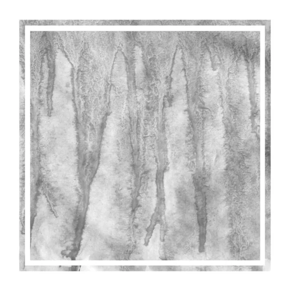 Monochrome Hand Drawn Watercolor Rectangular Frame Background Texture Stains Modern — Stock Photo, Image