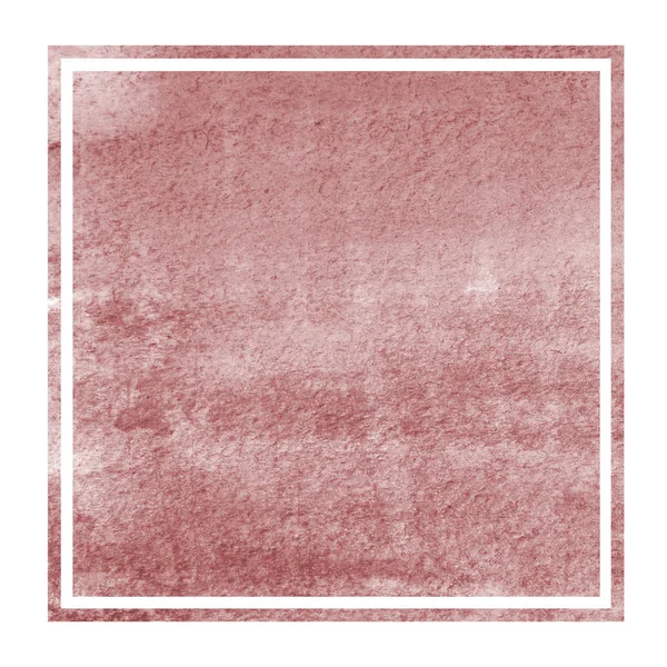 Burgundi Hand Drawn Watercolor Rectangular Frame Background Texture Stains Modern — Stock Photo, Image