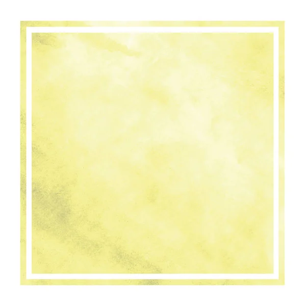 Textura Pozadí Žluté Ručně Kreslenou Akvarel Obdélníkový Rám Barvení Moderní — Stock fotografie