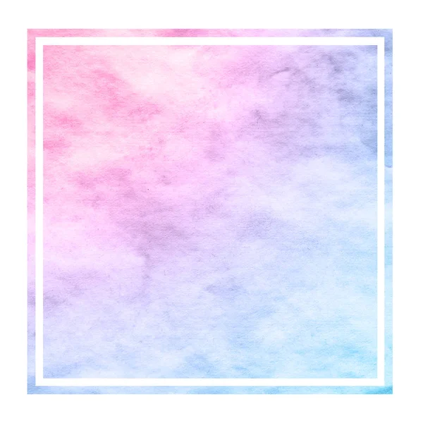 Space Colors Hand Drawn Watercolor Rectangular Frame Background Texture Stains — Stock Photo, Image