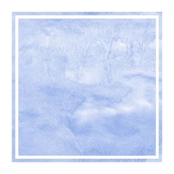 Blu Disegnato Mano Acquerello Cornice Rettangolare Sfondo Texture Con Macchie — Foto Stock