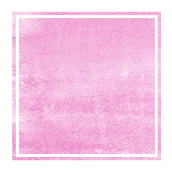 ピンクの手描き水彩の長方形フレーム背景テクスチャの汚れに モダンなデザイン要素 — ストック写真