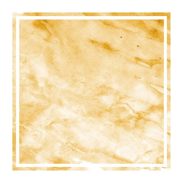 Luce Arancione Disegnato Mano Acquerello Cornice Rettangolare Sfondo Texture Con — Foto Stock