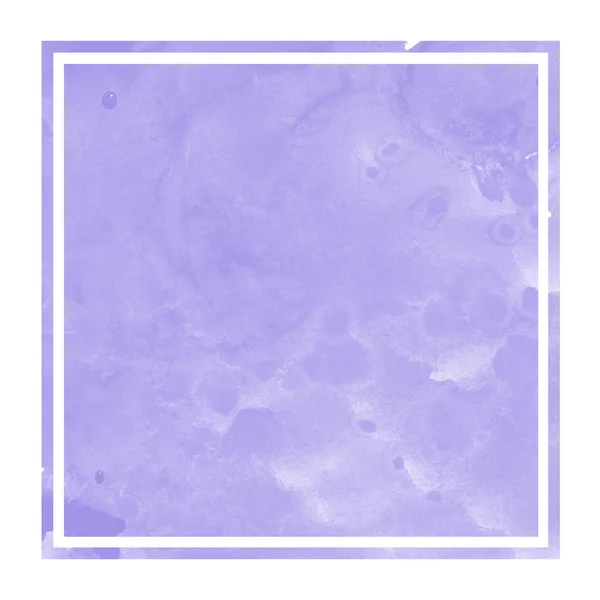 Violet Aquarelle Dessinée Main Cadre Rectangulaire Texture Fond Avec Des — Photo