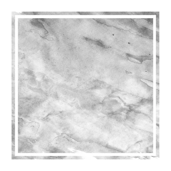 Monochrome Hand Drawn Watercolor Rectangular Frame Background Texture Stains Modern — Stock Photo, Image