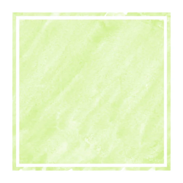 Vert Clair Dessiné Main Aquarelle Cadre Rectangulaire Texture Fond Avec — Photo