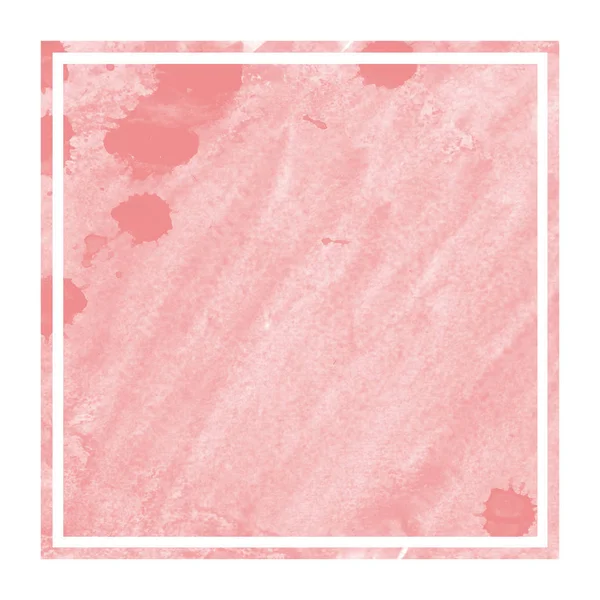 Красный Ручной Рисунок Акварели Прямоугольная Рамка Фон Текстуры Пятнами Элемент — стоковое фото