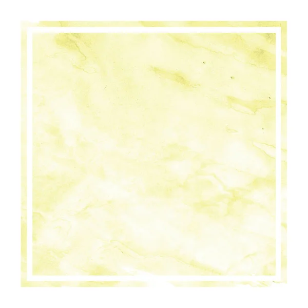 Textura Pozadí Žluté Ručně Kreslenou Akvarel Obdélníkový Rám Barvení Moderní — Stock fotografie